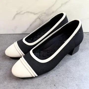 VIVAIA 라운드 토 청키힐 펌프스 37 23.5cm