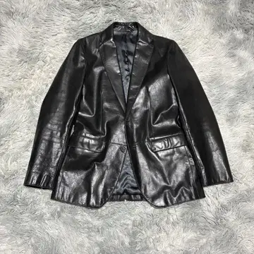 [새상품급] UNITED ARROWS 천연 가죽 테일러드 자켓 BLACK