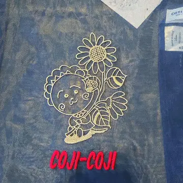 COJI-COJI 코지코지 자수 시어 토트백 네이비 택 포함 새상품