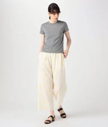 galerie vie 프레스 플라워 프린트 개더 이지 팬츠