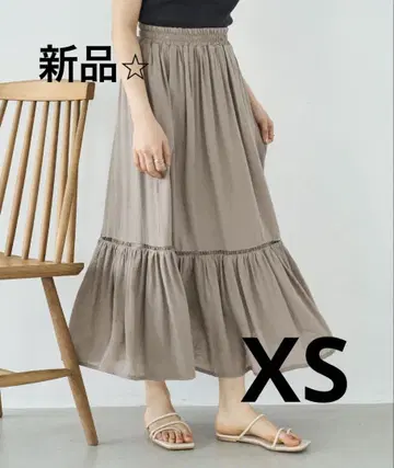 [새 상품] 레이스 절개 캉캉 스커트 모카