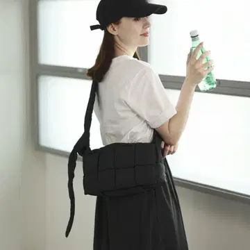 도쿄백화 2way 패딩백 나일론 숄더백 경량 블랙