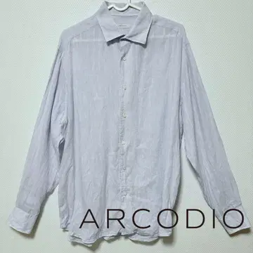 ARCODIO 옅은 파랑 긴팔 셔츠 린넨 100%