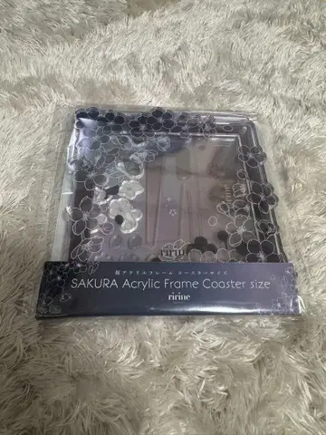 후쿠야 벚꽃 아크릴 프레임 코스터 사이즈 밤벚꽃 블랙