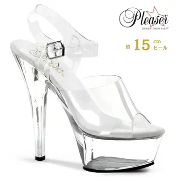 [컨디션 최상] Pleaser 클리어 하이힐 24cm