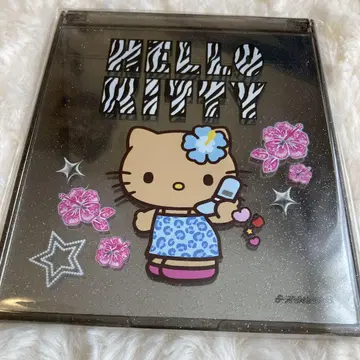 로손 한정 헬로키티 일광화상 키티 접이식 거울 B 실버 새상품
