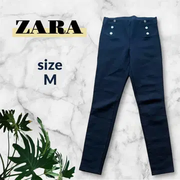 ZARA 블랙 골드 버튼 스키니 팬츠 사이즈 M