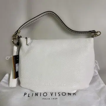 PLINIO VISONA 화이트 핸드백
