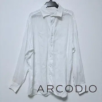 ARCODIO 화이트 린넨 100% 긴팔 셔츠