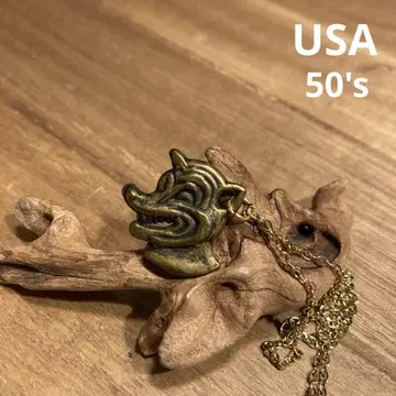 USA 빈티지 50년대 참 목걸이 늑대 늑대 몬스터