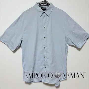 EMPORIO ARMANI 라이트 블루 반팔 셔츠