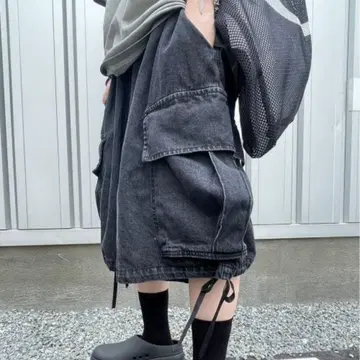 [ XU ] denim wide 하프 팬츠 하프 팬츠