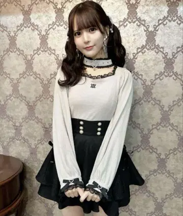 ROJITA 하트 버클 초커 골지 TOPS