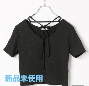PAGEBOY 반짝이 컷 후크 (반팔) BLACK
