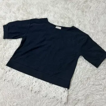 [ c5548 ] 상의 티셔츠 반팔 네이비 레이스