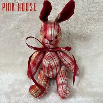 [미사용] PINK HOUSE 핑크하우스 체크 무늬 토끼 브로치