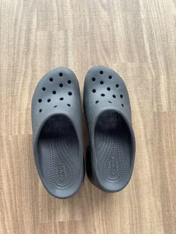 Crocs 블랙 클로그 샌들 높은 힐