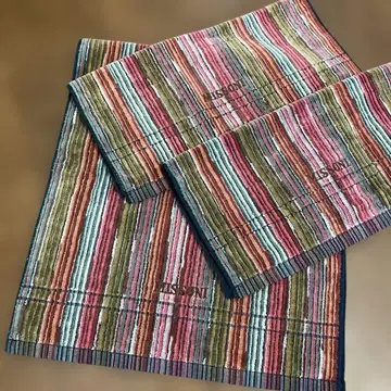 MISSONI 멀티 컬러 스트라이프 페이스 타월 손수건 3매 세트