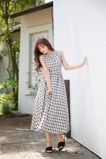 미스트레아스 mistreass Sleeveless Plaid Dress