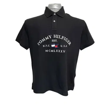 TOMMY HILFIGER 블랙 L 사이즈 피케 셔츠