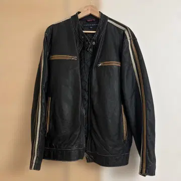 TOMMY HILFIGER 블랙 가죽 자켓 M 사이즈