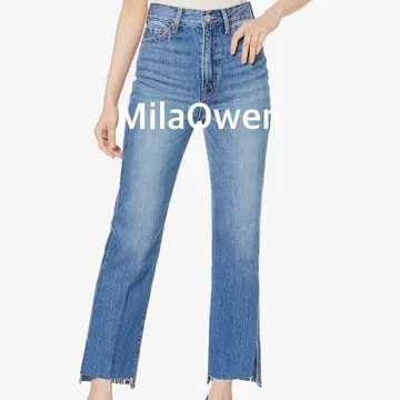 Mila Owen 하이웨스트 스트레이트 데님 팬츠 청바지 컷오프