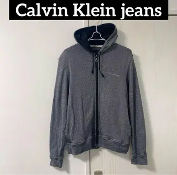 Calvin Klein jeans 지퍼 후드티 블랙 x 화이트 L