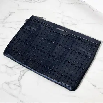 JIMMY CHOO 네이비 스터드 클러치백