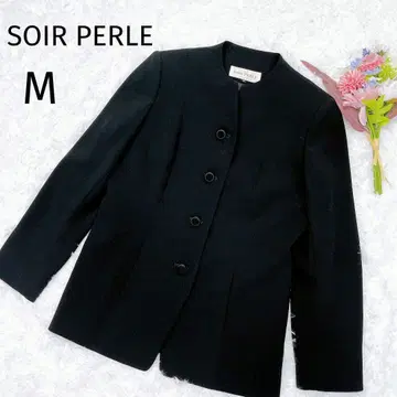 새상품급 SOIR PERLE 포멀 자켓 노카라 블랙 M 5005