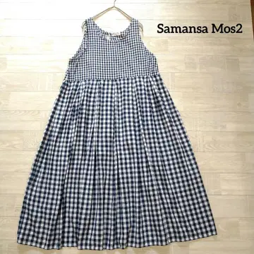 Samansa Mos2 사만사 모스모스 깅엄 슬리브리스 원피스 F