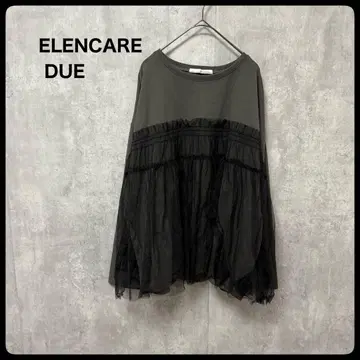 ELENCARE DUE 튤 레이어드 풀오버 상의 티셔츠
