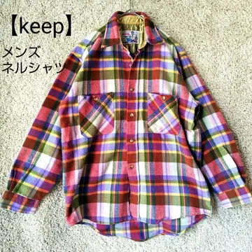 [킵 Keep] 남성용 멀티 컬러 플란넬 셔츠 긴팔 아메카지