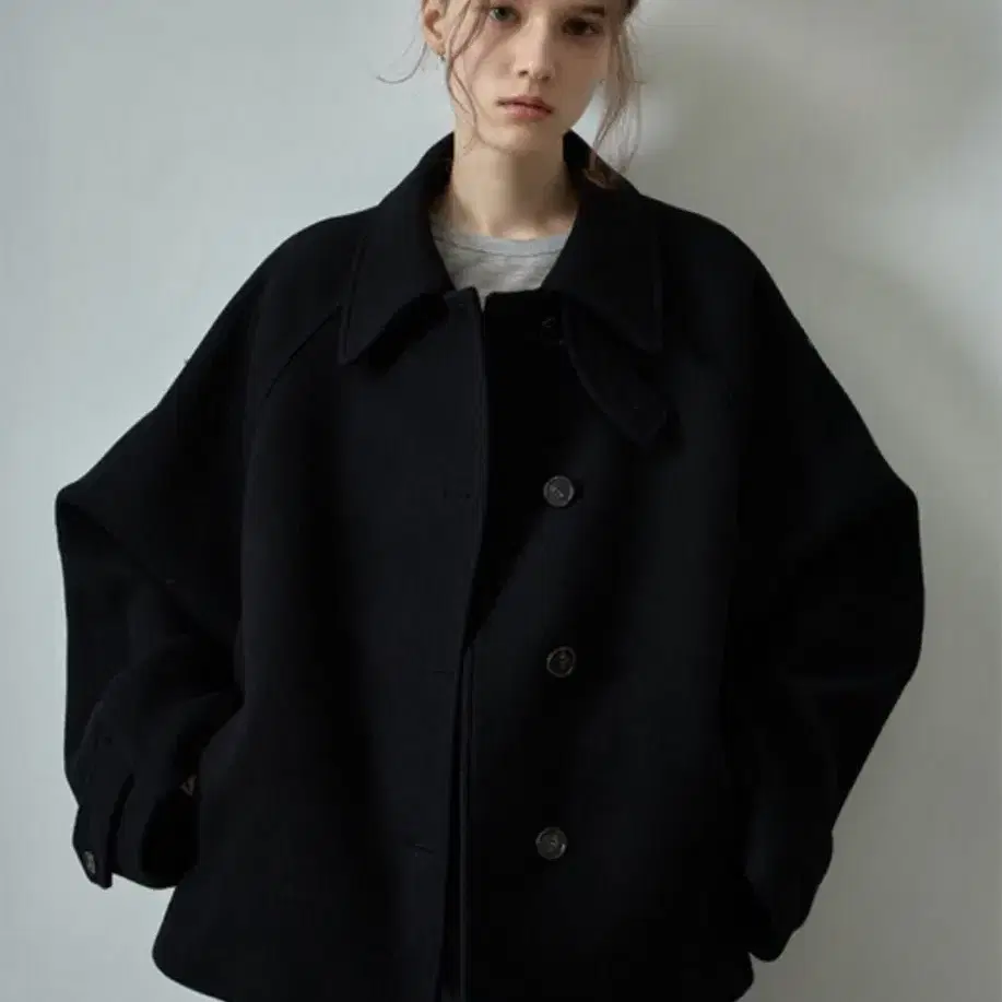 Facade Pattern Cashmere Balmacaan Coat Black S on Bunjang
