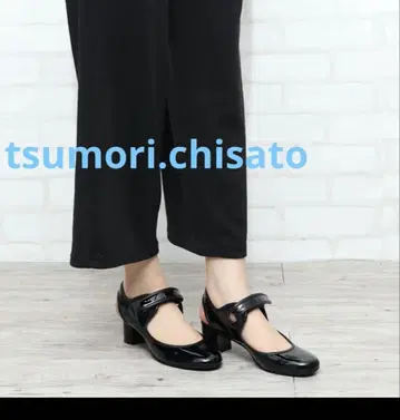 츠모리 치사토 워크 블랙 슈즈 22.5 에나멜 힐