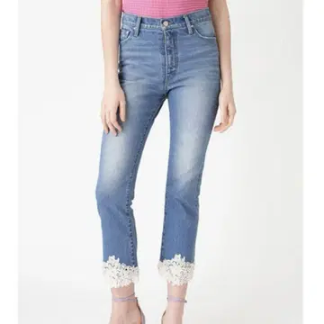 JILLSTUART 질스튜어트 [ JILL JEAN ] 레이시 데님 팬츠