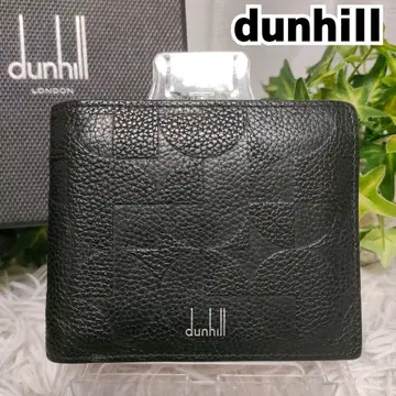 dunhill 접이식 지갑 블랙 가죽 던힐 지갑 올 패턴 블랙