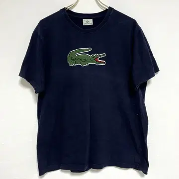 LACOSTE 반팔 티셔츠 빅 로고 네이비 라코스테
