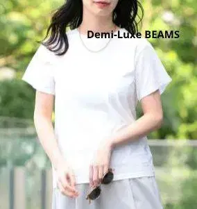 Demi-Luxe BEAMS 티셔츠 코튼 100% 화이트