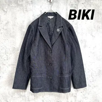 [ BIKI ] 비키 데님 테일러드 자켓 40 사이즈 L 네이비 포켓