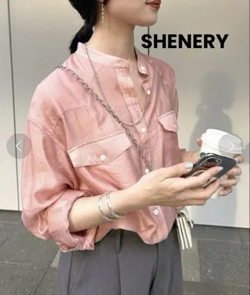 [ SHENERY (시너리) ] 웨스턴 시어 셔츠 (핑크/프리 사이즈)