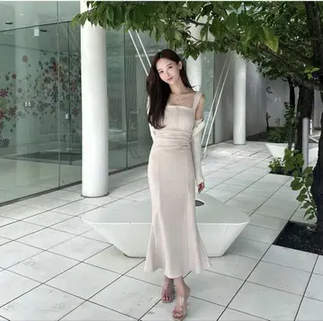 yilon style up 머메이드 원피스 베이지