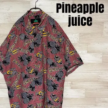 pineapple juice 파인애플 주스 반팔 알로하 셔츠