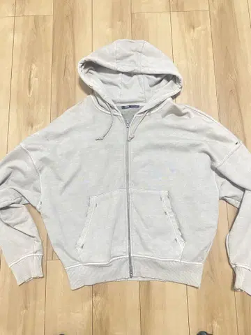 ZARA 숏 기장 집업 후드티 L