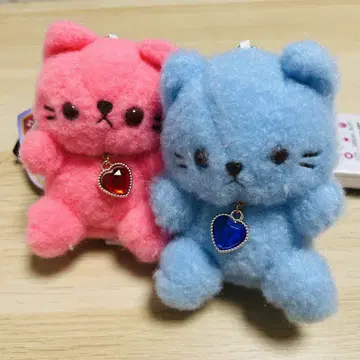캣 스트랩 2개 세트 고양이 봉제 인형