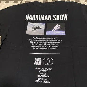 나오키맨쇼 콜라보 티셔츠 블랙 반팔 L NASA