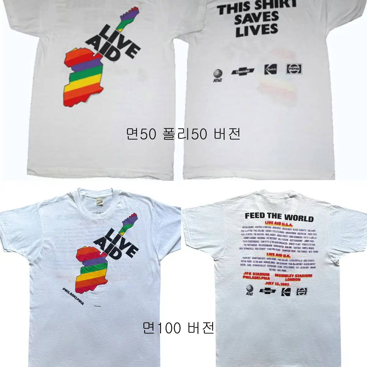80s Vintage Live Aid T-shirt XL | Bunjang Global