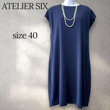 [새상품급] ATELIER SIX 스트레치 원피스 네이비 40