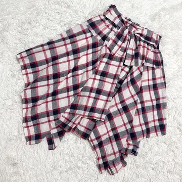 CHARM BERRY TIC 레이어드 스커트 언밸런스 체크