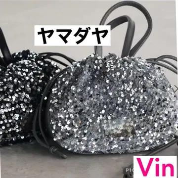 야마다야 Vin 스팽글 벨로아 숄더 복조리 백 (silver)