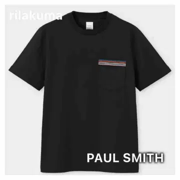 [새상품] PAUL SMITH 시그니처 스트라이프 포켓 티셔츠 블랙